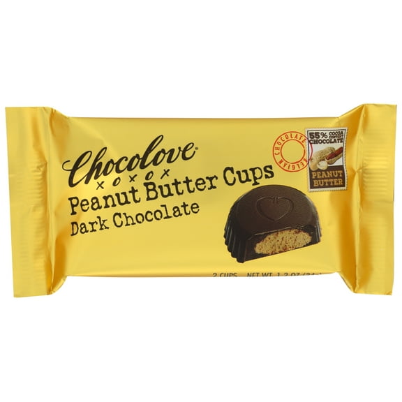 Chocolove Peanut Butter Cups, Dark Chocolate, 1.2 Oz