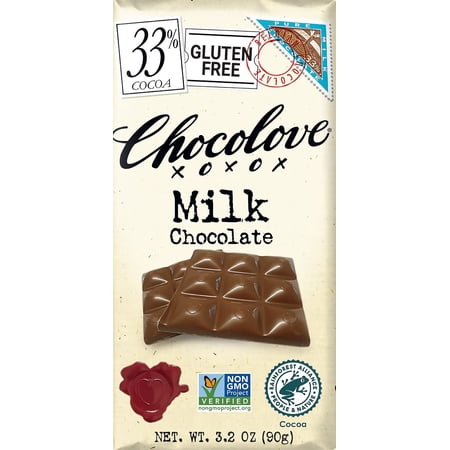 Chocolove Premium Chocolate Bars, Milk (33%) Chocolate, 3.2-Oz Bars (Pack Of 12)