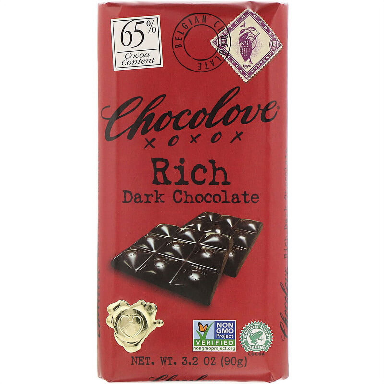 Chocolove Xoxox Premium Chocolate Bar Dark Chocolate Rich 3.2 Oz (2 Pack)