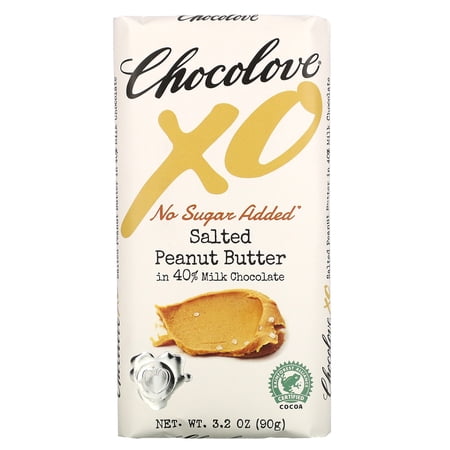 (Pack of 10) Chocolove Salted Peanut Butter in 40% Milk Chocolate Bar, 3.2 oz