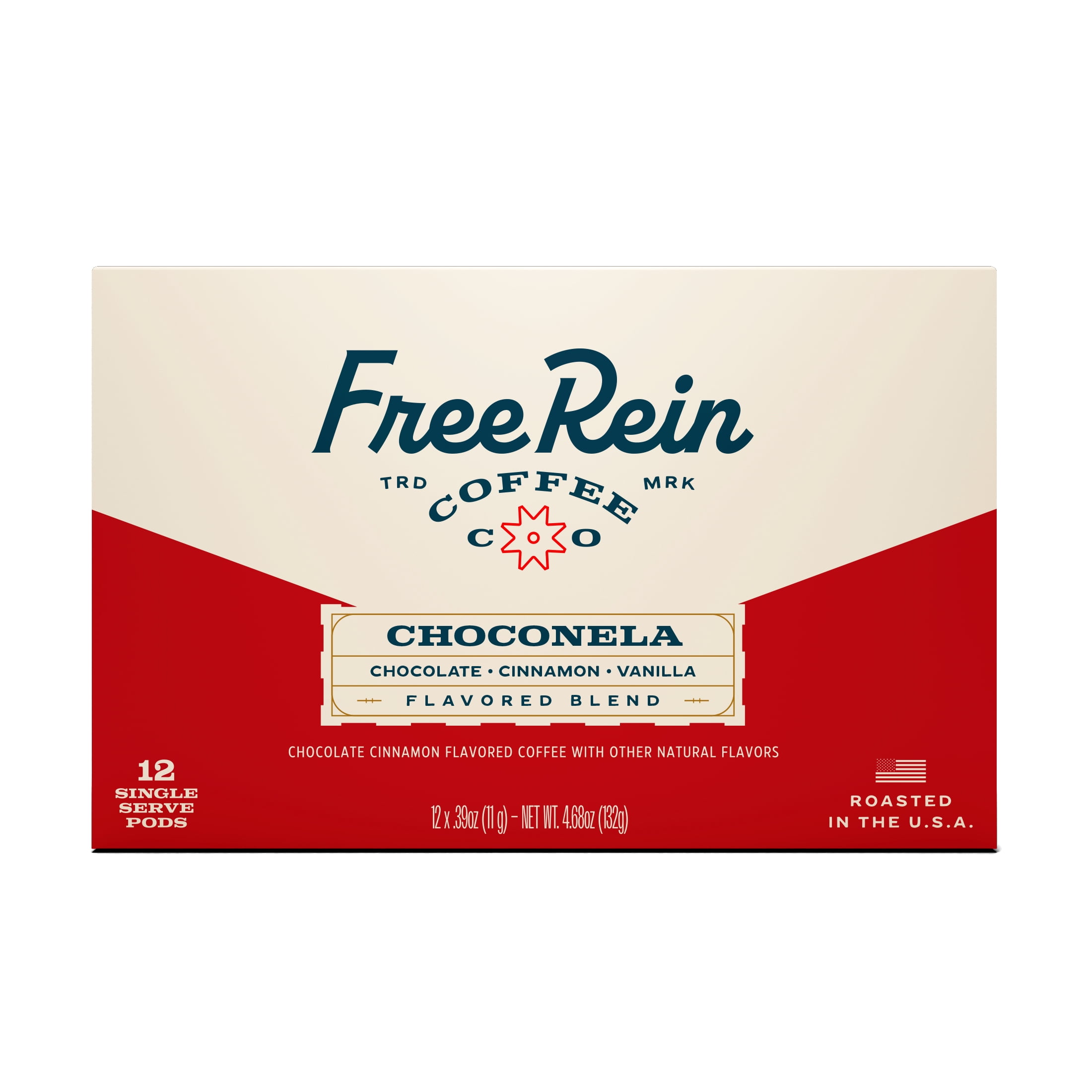 Free Rein Coffee Company, Flavored Medium Roast, Choconela Kcup Pods, 12ct Box