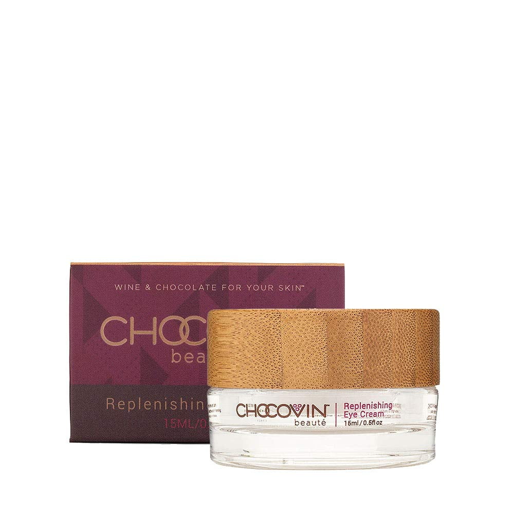 Chocovin Replenishing Eye Cream - Under Eye Cream for Dark Circles and Puffiness - Anti-Aging Eye Cream Made with Resveratrol, Epigallocatechin Gallate, and Marine Plankton (0.5 oz / 15mL)