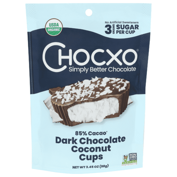 Chocxo Organic Dark Chocolate Coconut Cups 98 g - Pack of 2