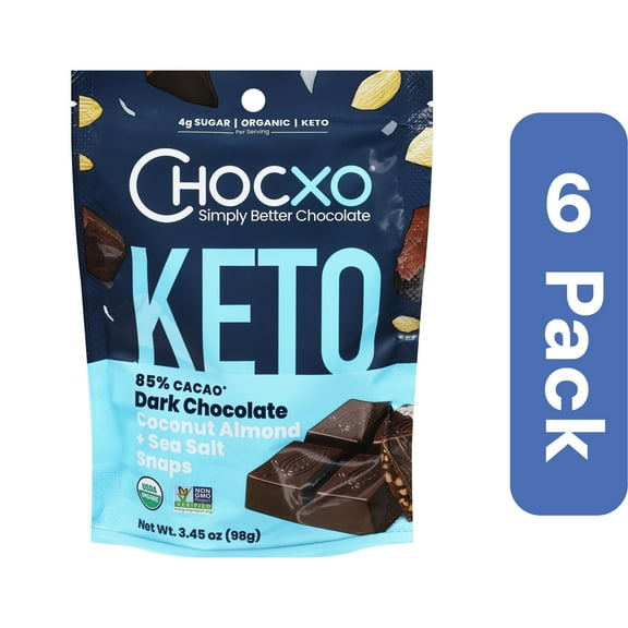 Chocxo Snap Chocolate Coconut Almond Salt 3.45 oz (Pack of 6)
