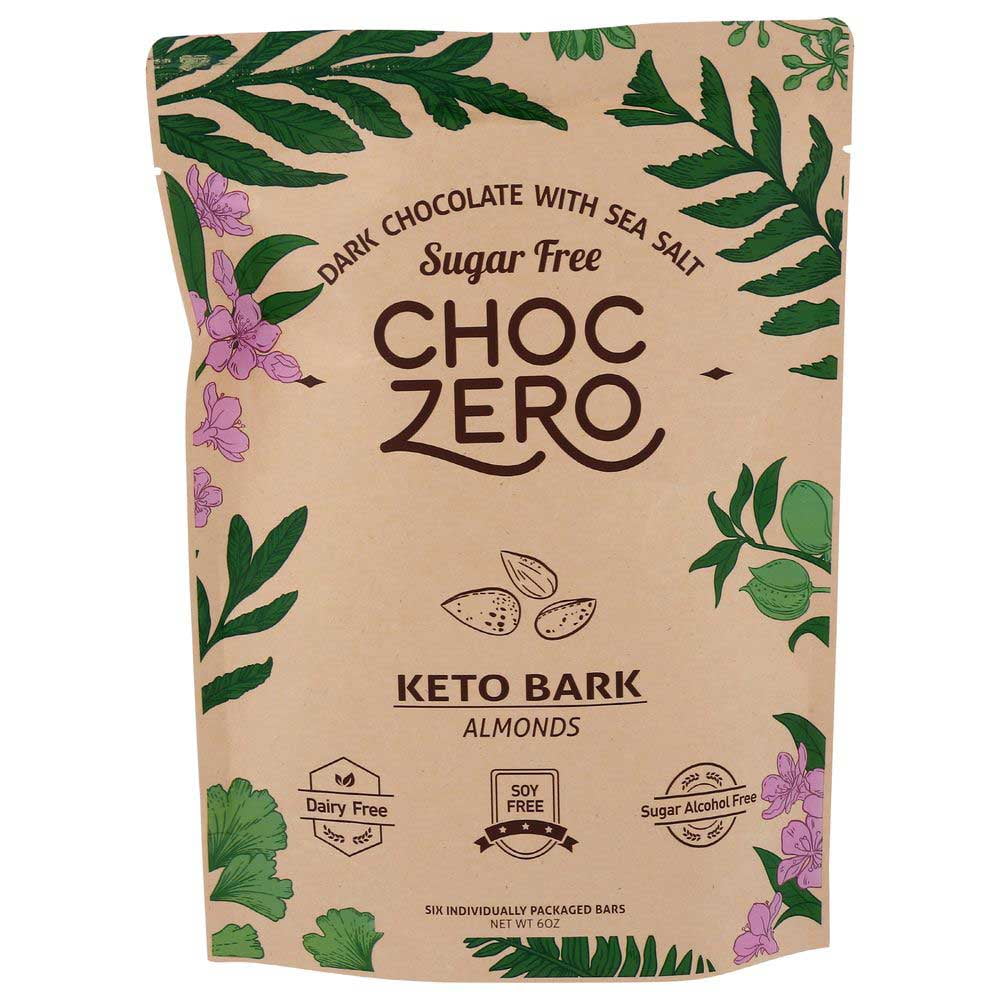 Choczero Almond Dark Chocolate with Sea Salt Keto Bark, 6 Ounce 12