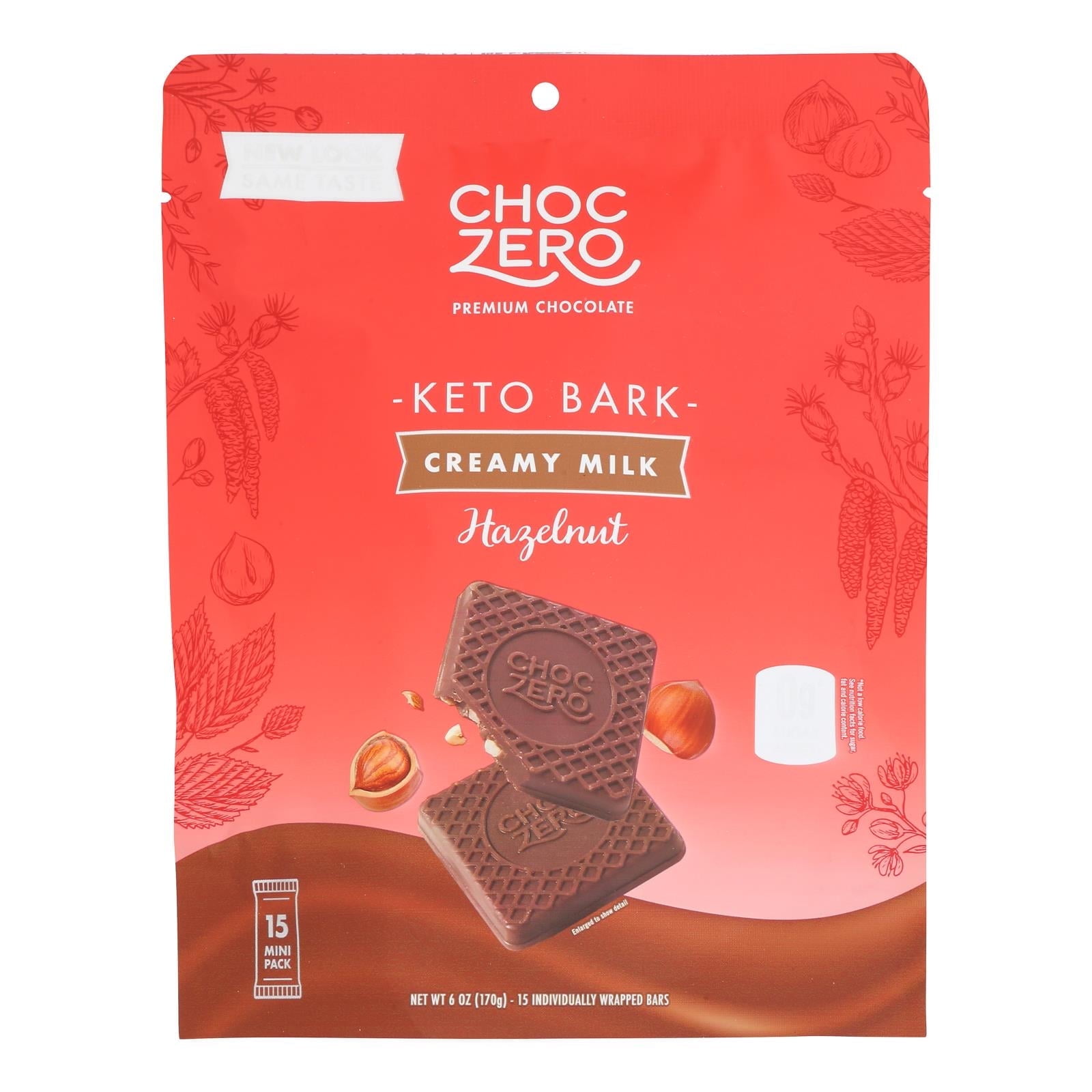 Choczero - Keto Bark Milk Chocolate Hazelnt - Case of 12-6 OZ
