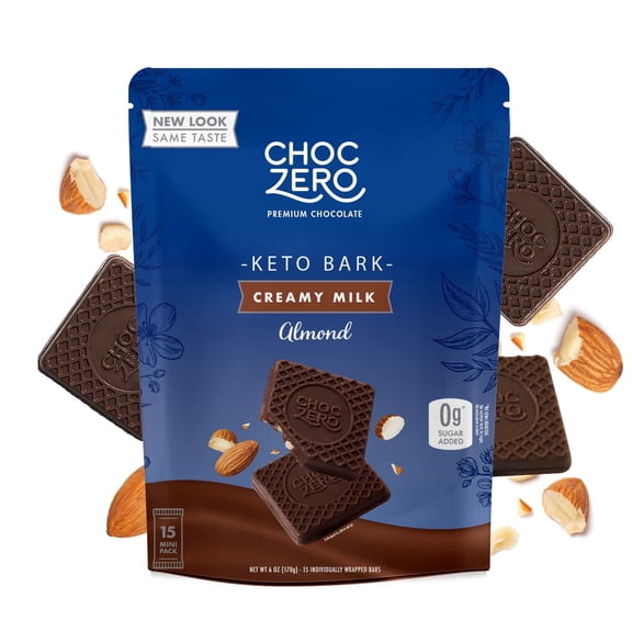 Choczero Milk Chocolate Almond Bark 6 Oz - Pack Of 12