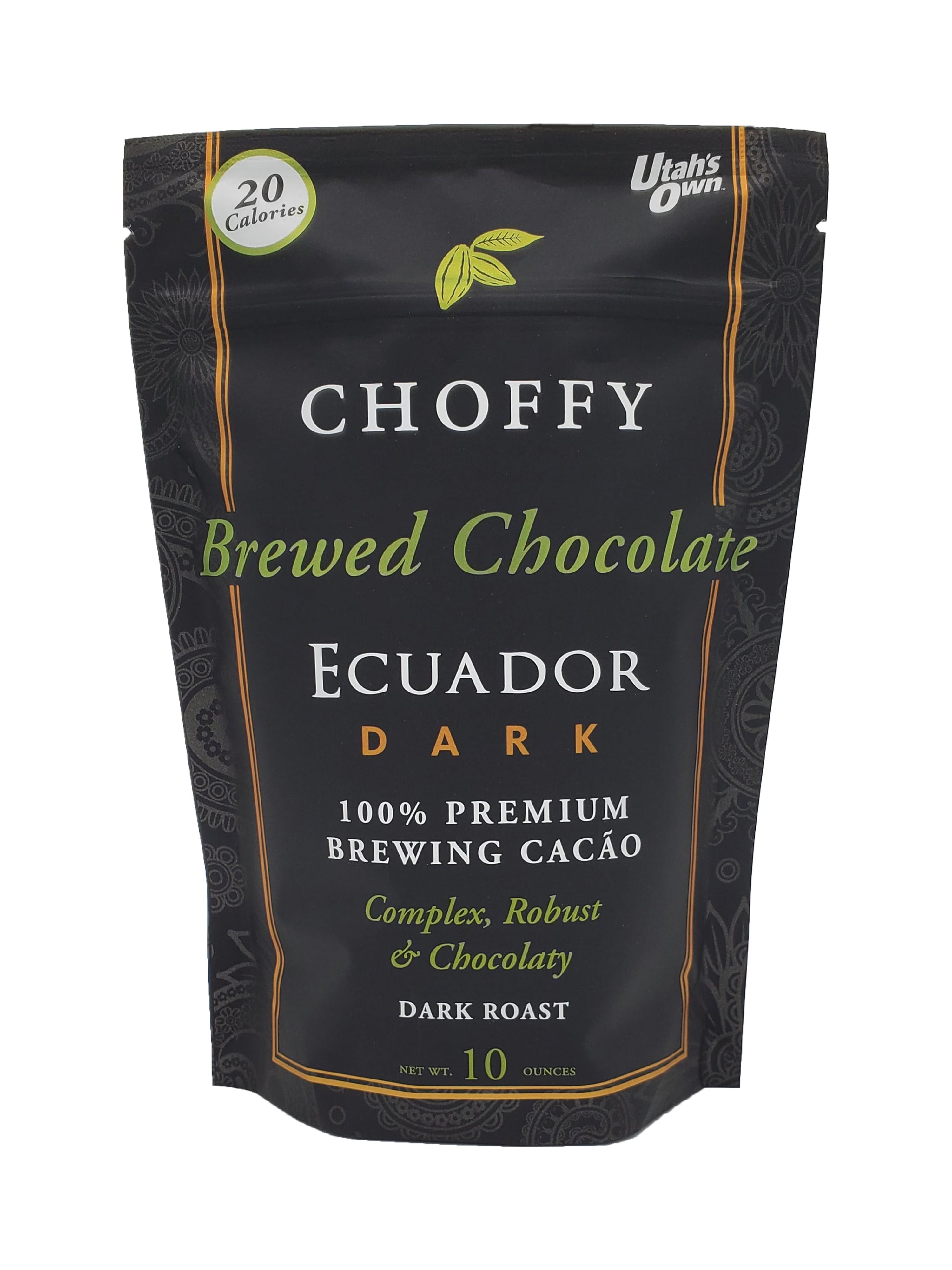 Choffy Brewed Cacao Coffee Alternative Substitute 10 Oz Ecuador Dark