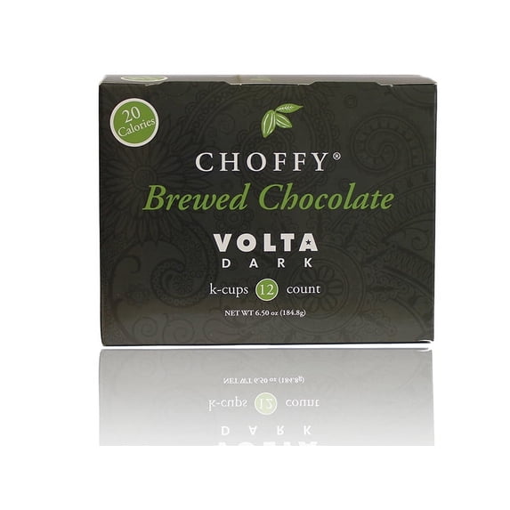 Choffy - Brewed Chocolate - Volta Dark Single Serve Cups - 12 Ct Rich Chocolaty & Smoky