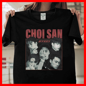 Choi San Ateez Kpop Graphic Vintage Music Idol Retro Aesthetic Fan T1503 Unisex Graphic T-Shirt Soft Cotton, Sizes S-5XL