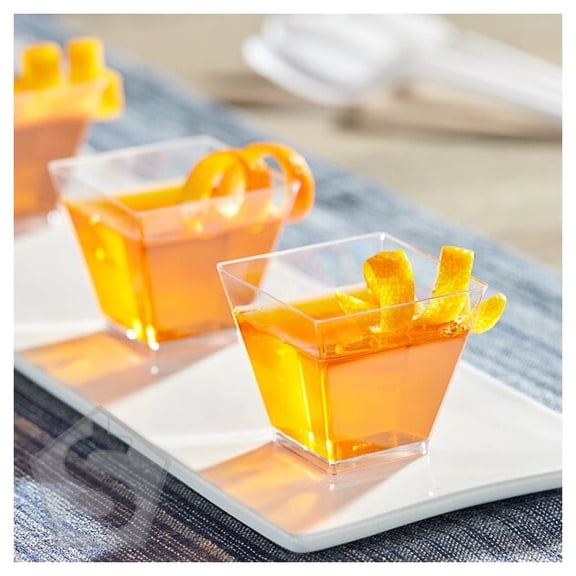 Choice 2 oz. Clear Square Plastic Shot Glass - 320/Case