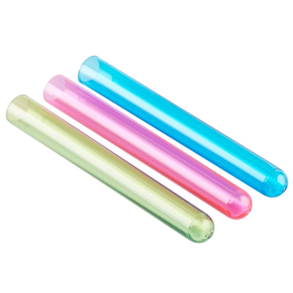 Choice 5 5/8" Assorted Neon Colors Blue Green Pink Plastic Test Tube Party Shot Glass Shooter Drink Dessert Appetizer Catering Disposable Cups, Case of 1000