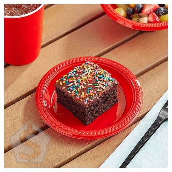 Choice 6" Red Plastic Plate - 1,000/Case