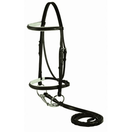 Choice Brands Unlimited Pony Leather y Plain Raised Padded Bridle, Black