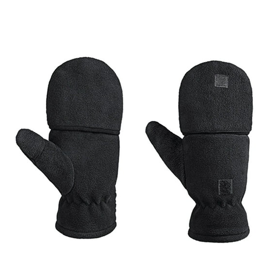 Choice Convertible Fingerless Cotton Gloves, Black L