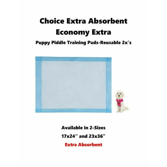 Choice Extras Puppy Training Pads Reusable up to 3x's 17x24"(300)
