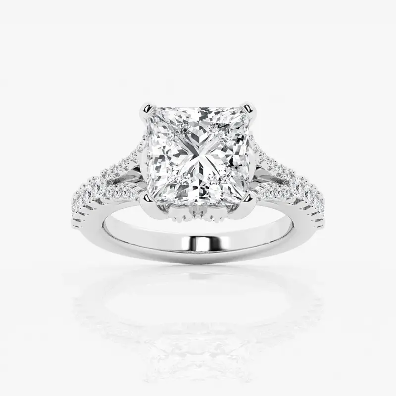 Choice Jewel Excellent 1.8 Ct Princess Cut Diamond Rings 14K White