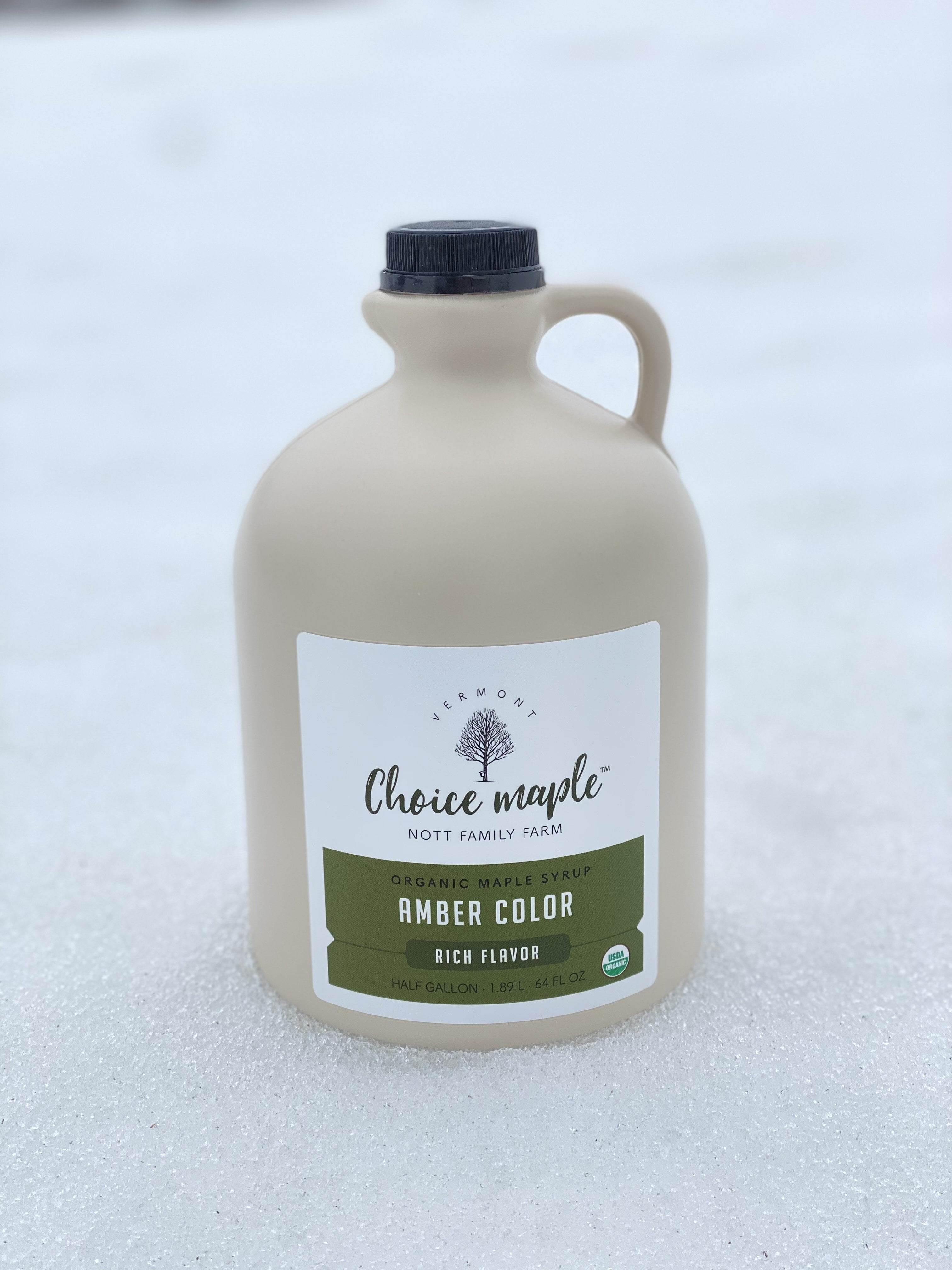 Choice Maple, Organic Vermont Maple Syrup, Half Gallon