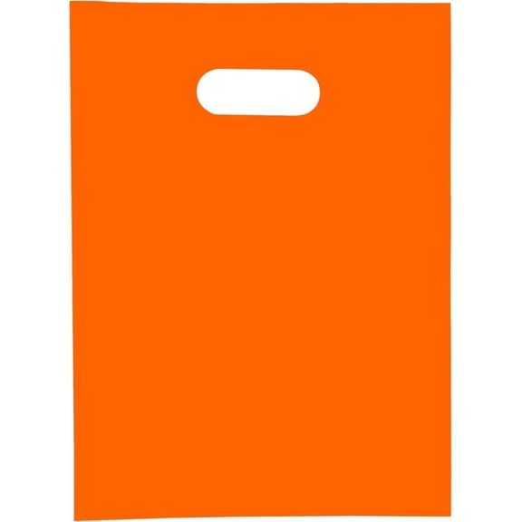 Choice Marts Merchandise Bags 100 Orange 9"x12" Size 1.5Mil Thick With Handles