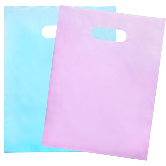 Choice Marts Merchandise Bags Pastel Pink & Pastel Blue Color 200 Count 9"x12" Size 1.5Mil Thick