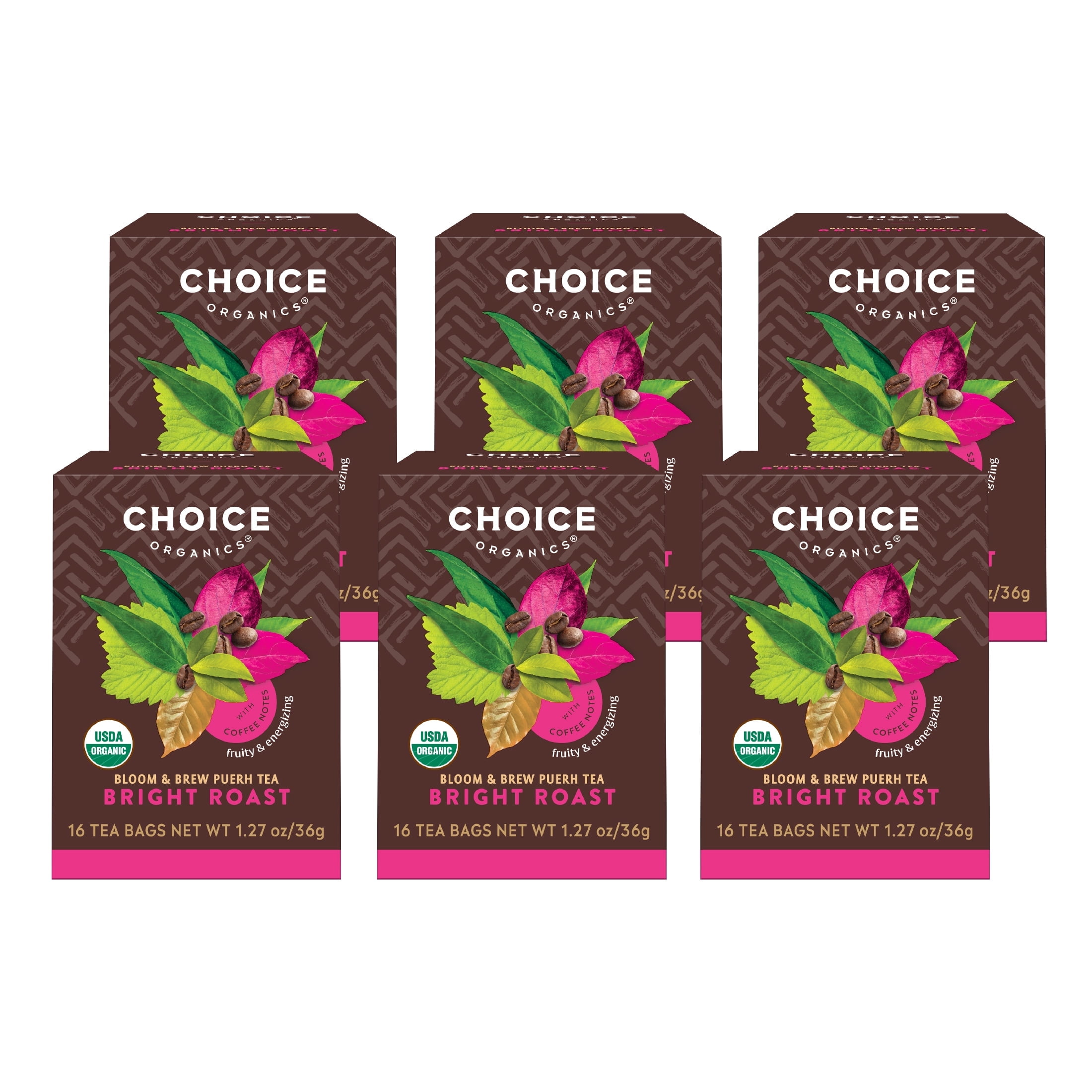 Choice Organics - Bright Roast (6 Pack) Coffee-Inspired Tea - 96 Organic Tea Bags