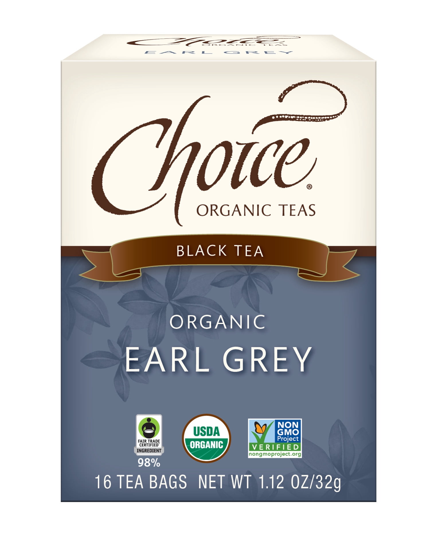 CHOICE ORGANIC TEA, EARL GREY-ORIGINAL, 16 TEA BAGS