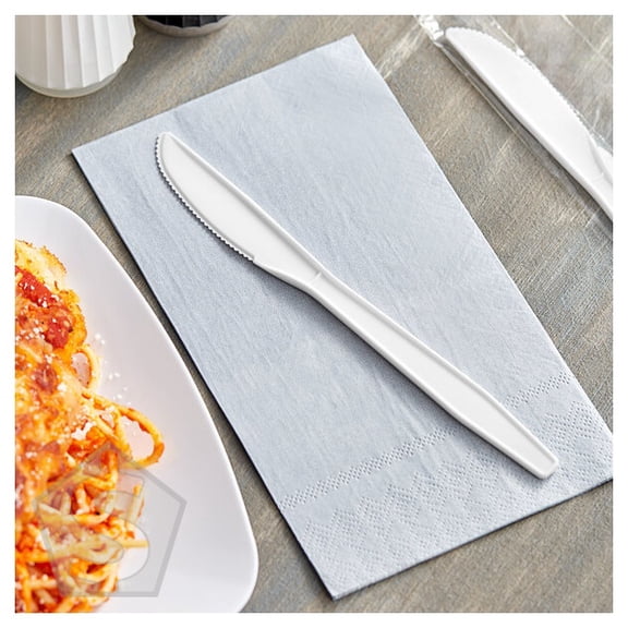 Choice White Heavy Weight Wrapped Polypropylene Plastic Knife - 1,000/Case