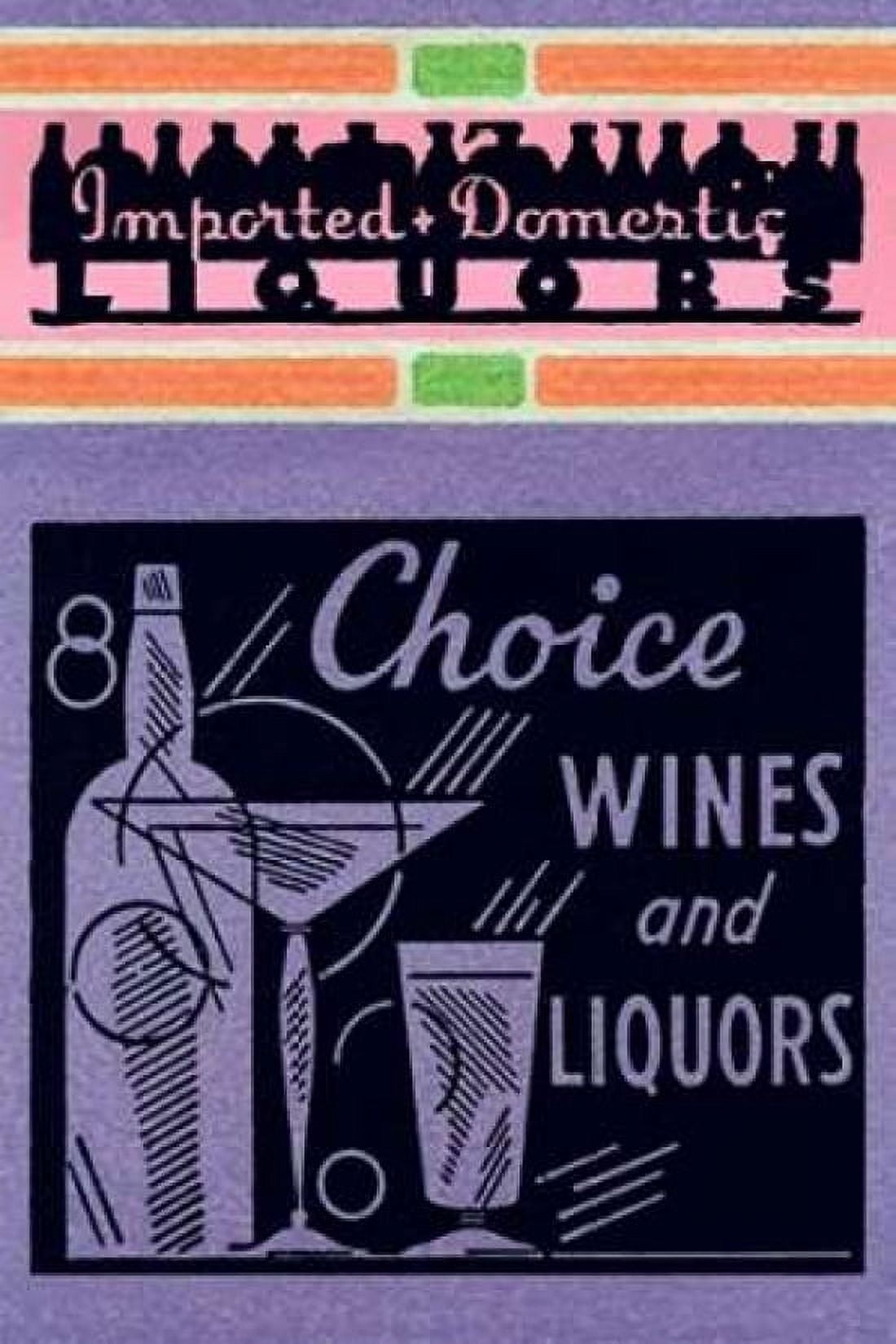 Choice Wines and Liquors Canvas Art - Vintage Booze Labels (12 x 18)