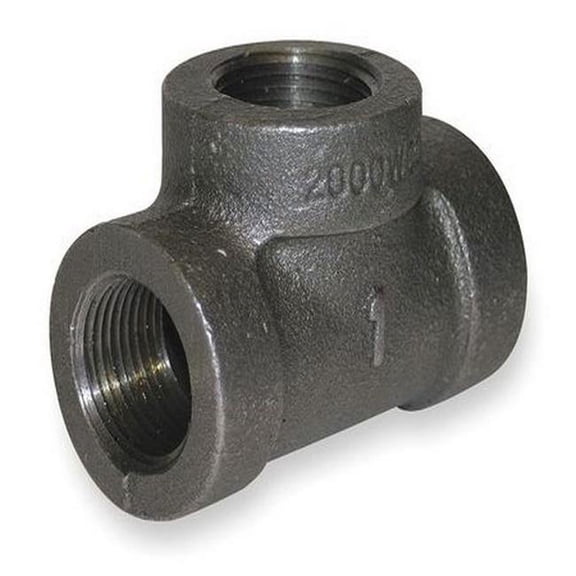 Tee Tee, 2" Pipe, FNPT, Malleable Iron, Class 300 1LBX9