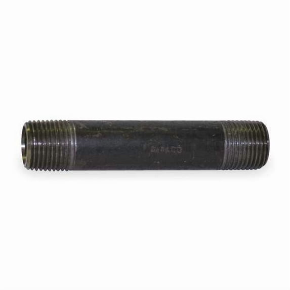 1/4" MNPT x MNPT Black Steel Black Pipe Nipple Schedule 80 1LLX1