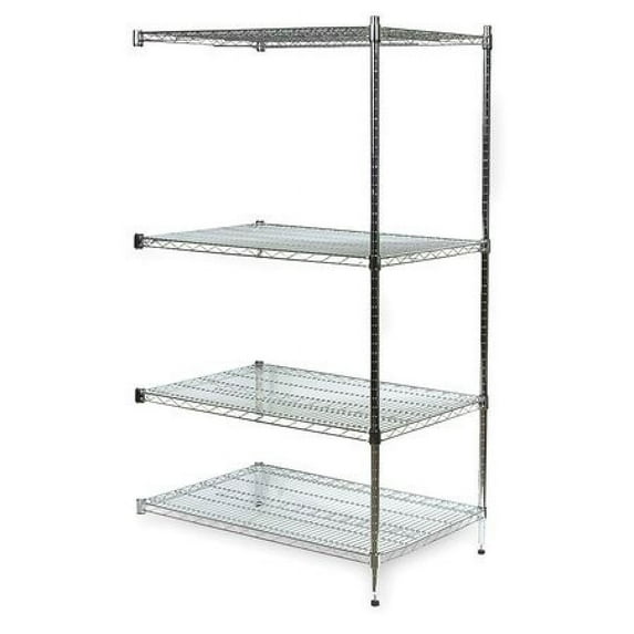 Choice Zoro 2KPA9 36 x 63 x 48 in. 600 lbs Wire Shelving Unit, Silver