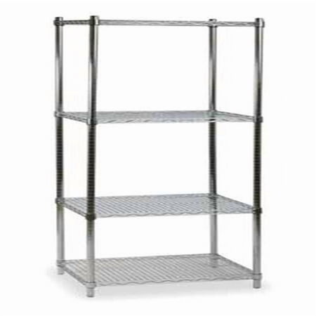 Wire Shelving Unit, 24"D x 36"W x 85"H, 4 Shelves, Chrome