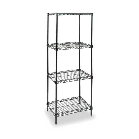 Wire Shelving Unit, 24"D x 24"W x 74"H, 4 Shelves, Black 2KPN5