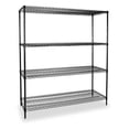 thumbnail image 1 of Wire Shelving Unit, 24"D x 72"W x 74"H, 4 Shelves, Black, 1 of 1