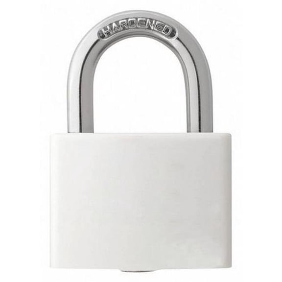 Lockout Padlock, Keyed Different, Aluminum, White, 1 in Shackle Height, 1 5/16 in Body Width