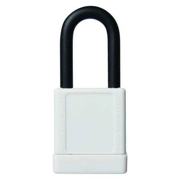 Lockout Padlock, Keyed Different, Aluminum, White, 1 1/2 in Shackle Height, 1 9/16 in Body Width
