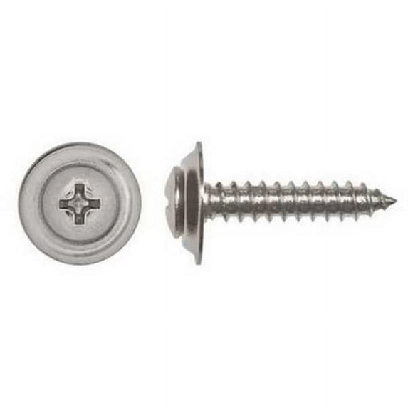 Sheet Metal Screw, #10 x 1 in, Chrome Plated Steel Oval Head Phillips Drive, 100 PK