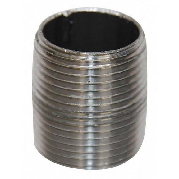Nipple, 1 in Nominal Pipe Size, 1-1/2 in Lg, Fully Threaded, Schedule 40, Steel, Welded, Black
