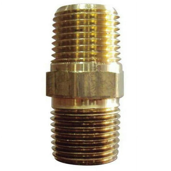 Manufacturer Varies Hex Nipple, Brass, 1/2 in, MNPT, 10 PK 6AZD3