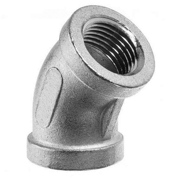 Choice Zoro ZUSA-PF-7469 0.75 in. FBSPT 316 Stainless Steel 45 deg Elbow, Silver - Class 150