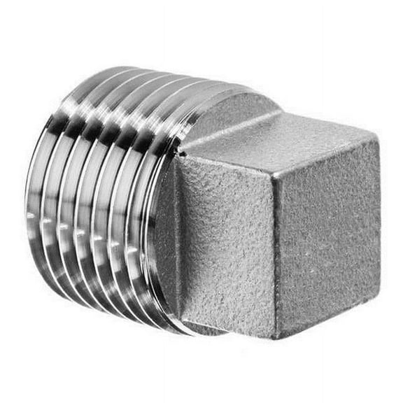 Pipe Fitting - 316 Stainless Steel - Class 150 - Square Head Plug - 2" BSPT Male