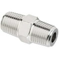 thumbnail image 1 of Pipe Fitting - Brass (Nickel-Plated) - Class 1,000 - Hex Nipple - 1/2" NPTF Male, 1 of 1