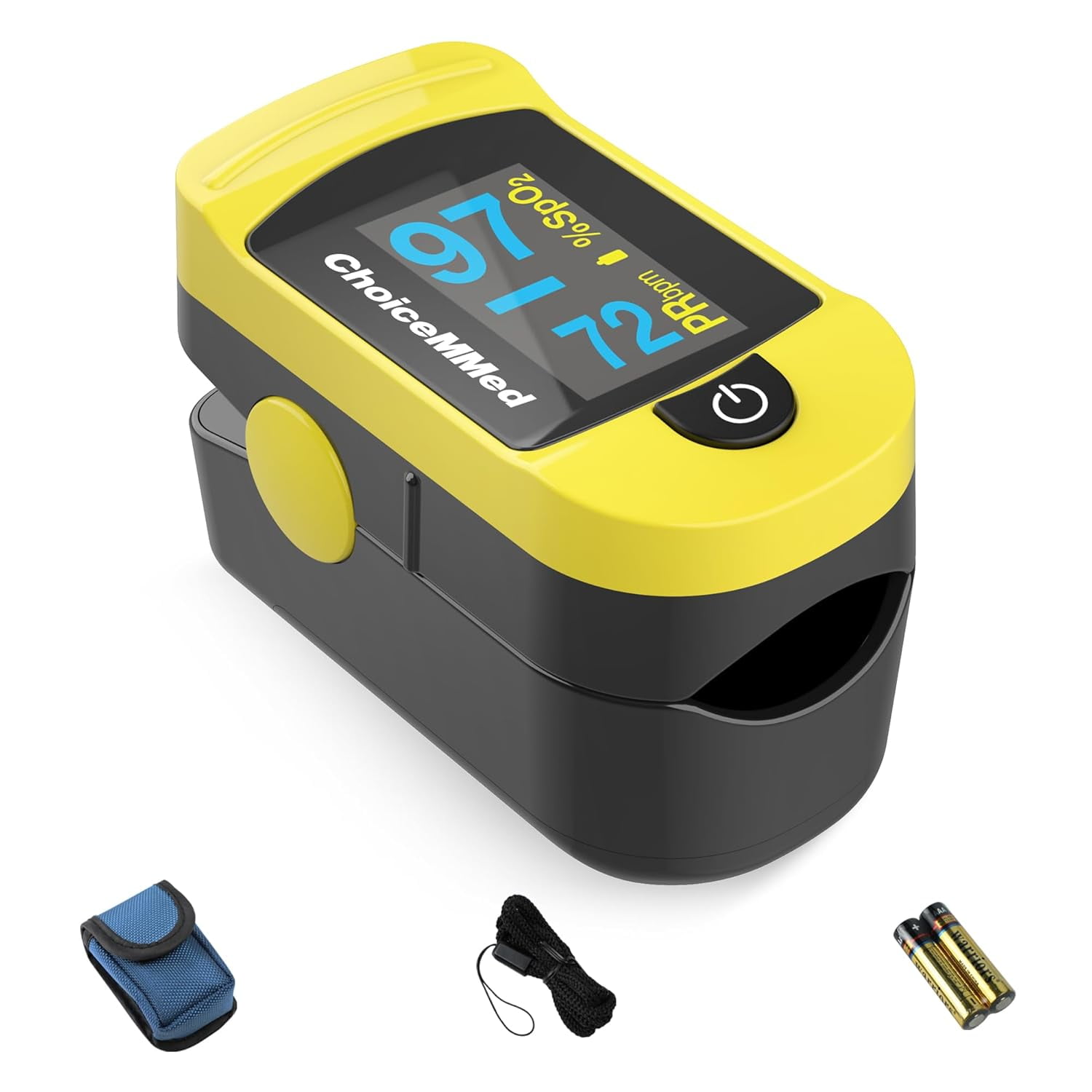 ChoiceMMed C20 Pulse Oximeter - Fingertip Pulse Oximeter Blood Oxygen Saturation Monitor - Large OLED Screen SPO2 Monitor with Lanyard and Carrying Case