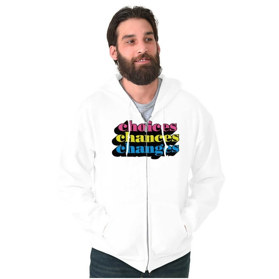 Choices Chances Changes Cute Inspired Zip Up Hoodie Men's Women's Brisco Brands S