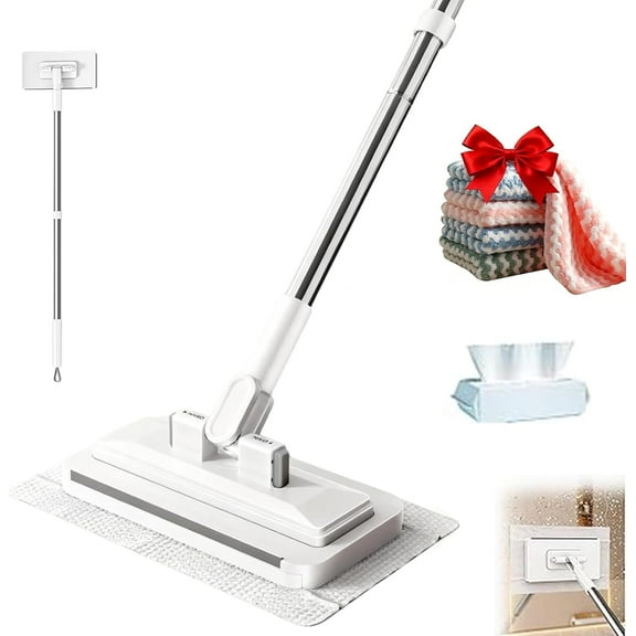 Choimix Mop,Acmartgo Mop,Zero Touch Mini op,Retractable Gap Dust Cleaner Flat Mops with Locking Head & Sweeping Cloths, 100cm Long Handle Mopping Sweeper Stick for Multi Cleaning