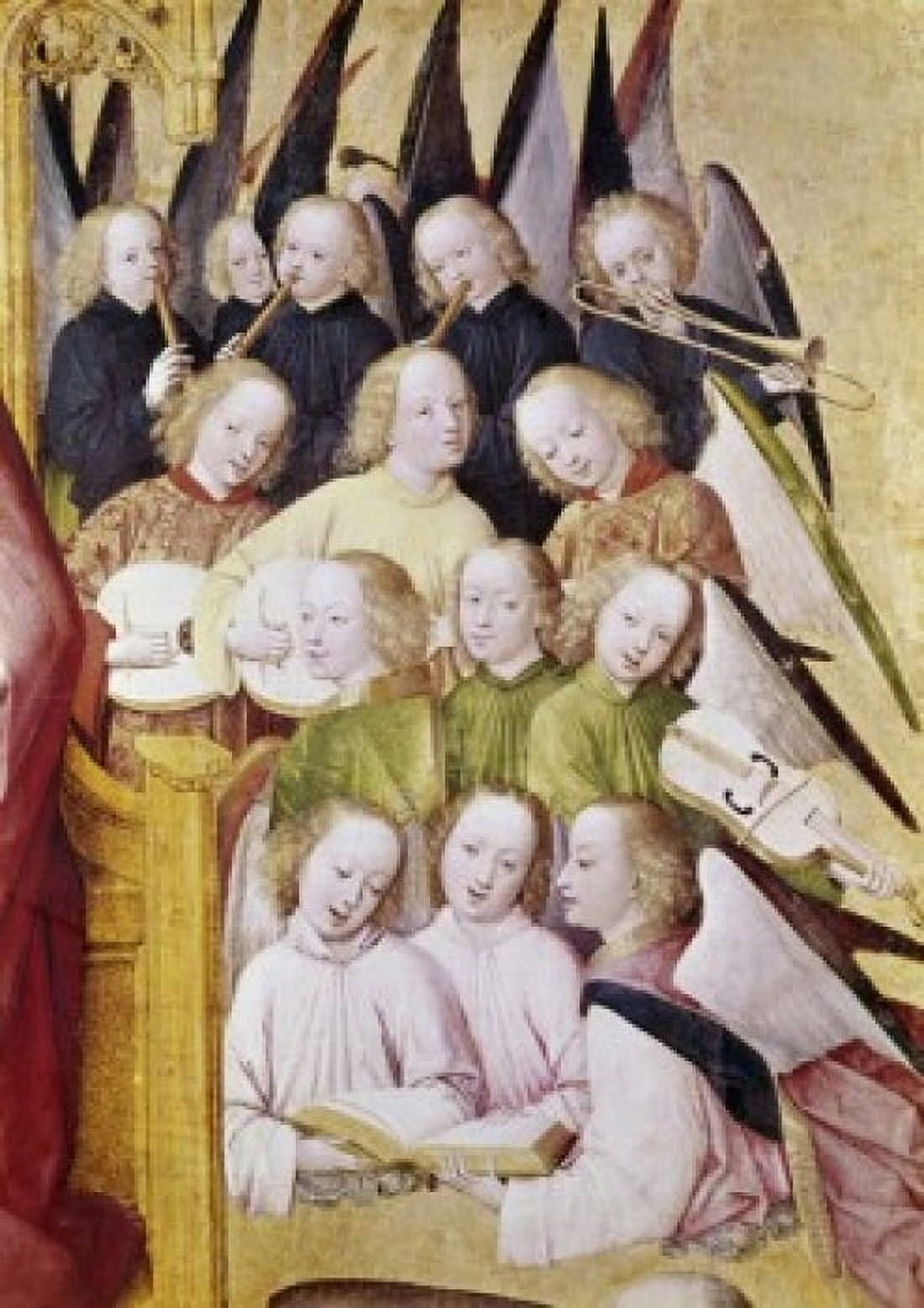 Choir of Angels (Detail) Life of the Virgin Late 15th C Master of Life of the Virgin (a1463-1480German) Tempera Alte Pinakothek Munich Germany Canvas Art - (18 x 24)