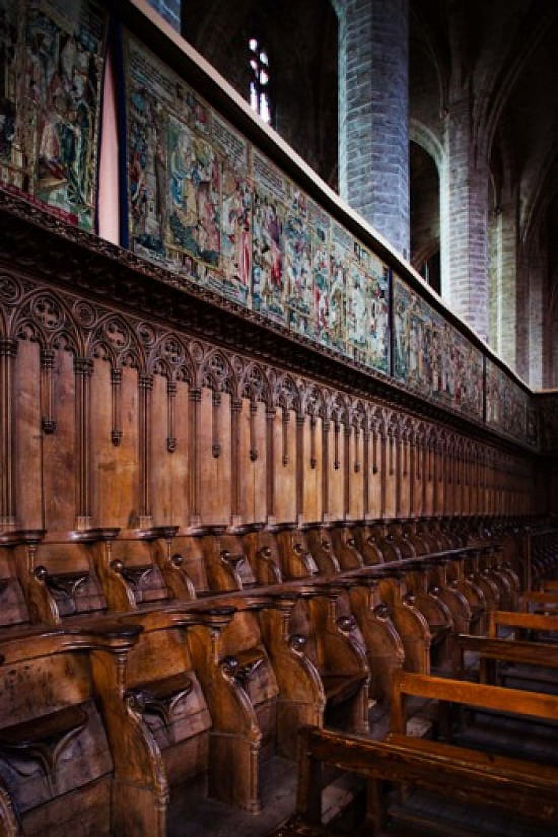Choir stalls at Abbatiale Saint-Robert La Chaise-Dieu Haute-Loire Auvergne France Canvas Art - Panoramic Images (24 x 36)