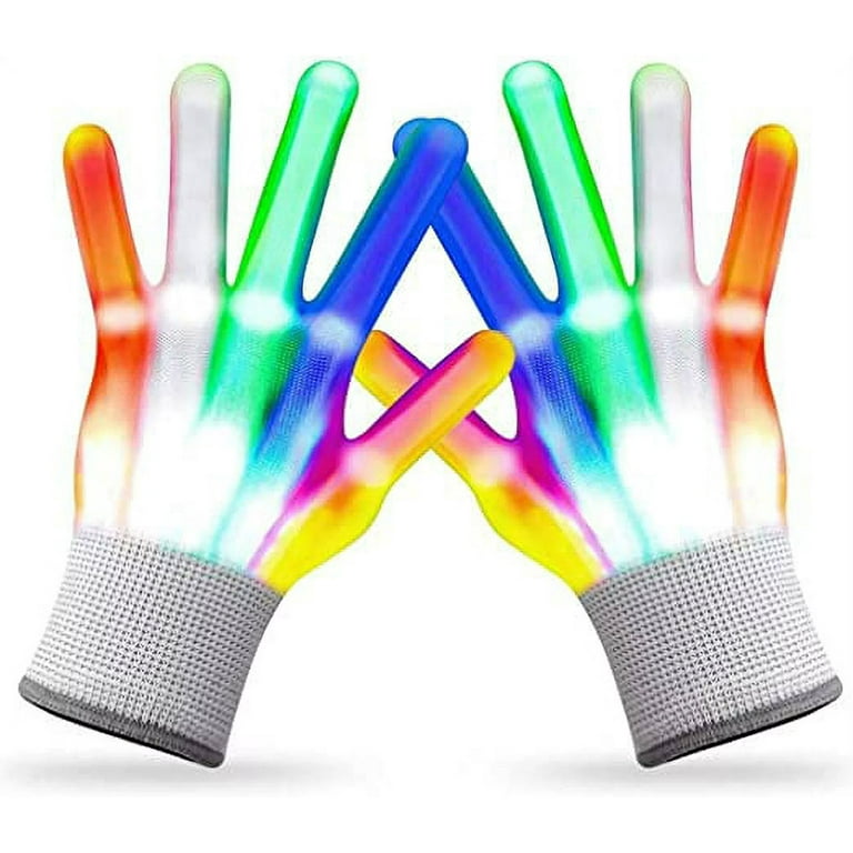 Chok 1 Pair Cool Toys LED Gloves, Boy Toys Age 8-10 Years Old with 6  Flashing Mode, Fun Toys Gift for 3 4 5 6 7 8 9 10 11 12 Year Old Girls Boys