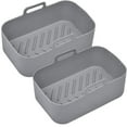 thumbnail image 1 of Chok 2 Pcs Silicone Liners Rectangular for 8 Qt Air Fryer Dual Baskets, 2 Basket Airfryer Rectangle Silicone Reusable Baking Tray, 1 of 6