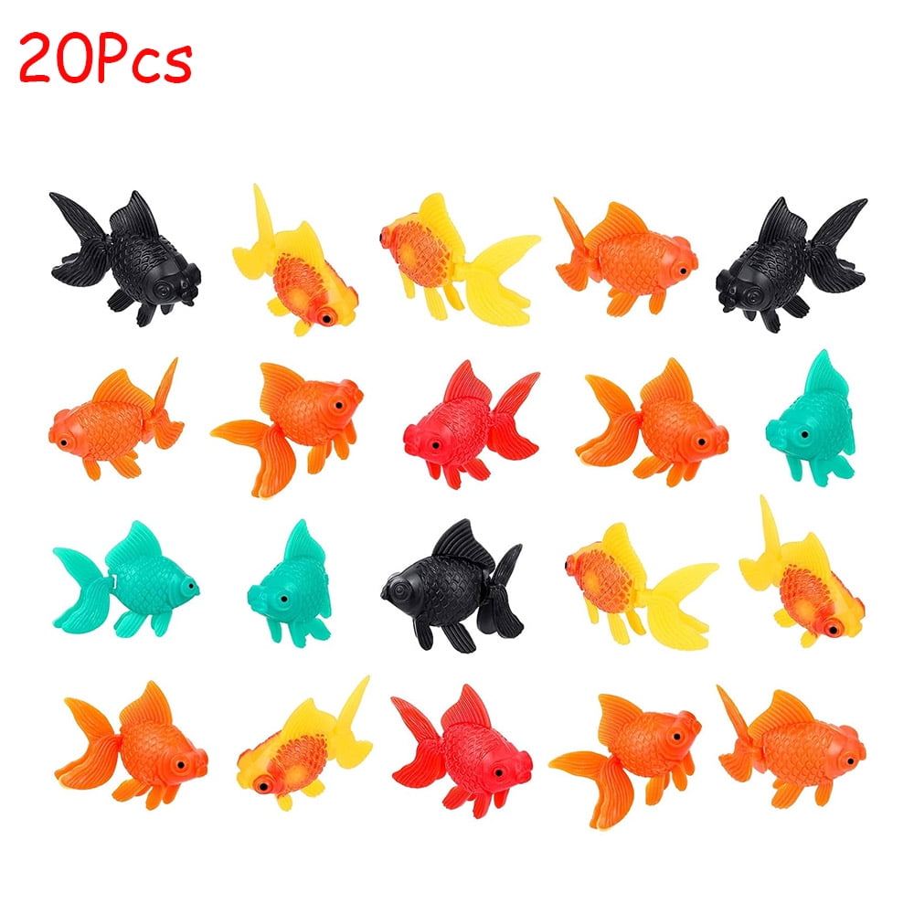 Chok 20 Pieces Fake Floating Fishes Plastic Fake Goldfish Artificial ...